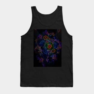 Black Panther Art - Flower Bouquet with Glowing Edges 1 Tank Top